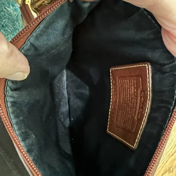 Coach Holiday Limited Edition Patchwork Crossbody Blue, Red, Green, Gold - Picture 4 of 13